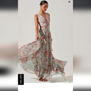 ASTR The Label Noya Cutout Ruffled Maxi Dress